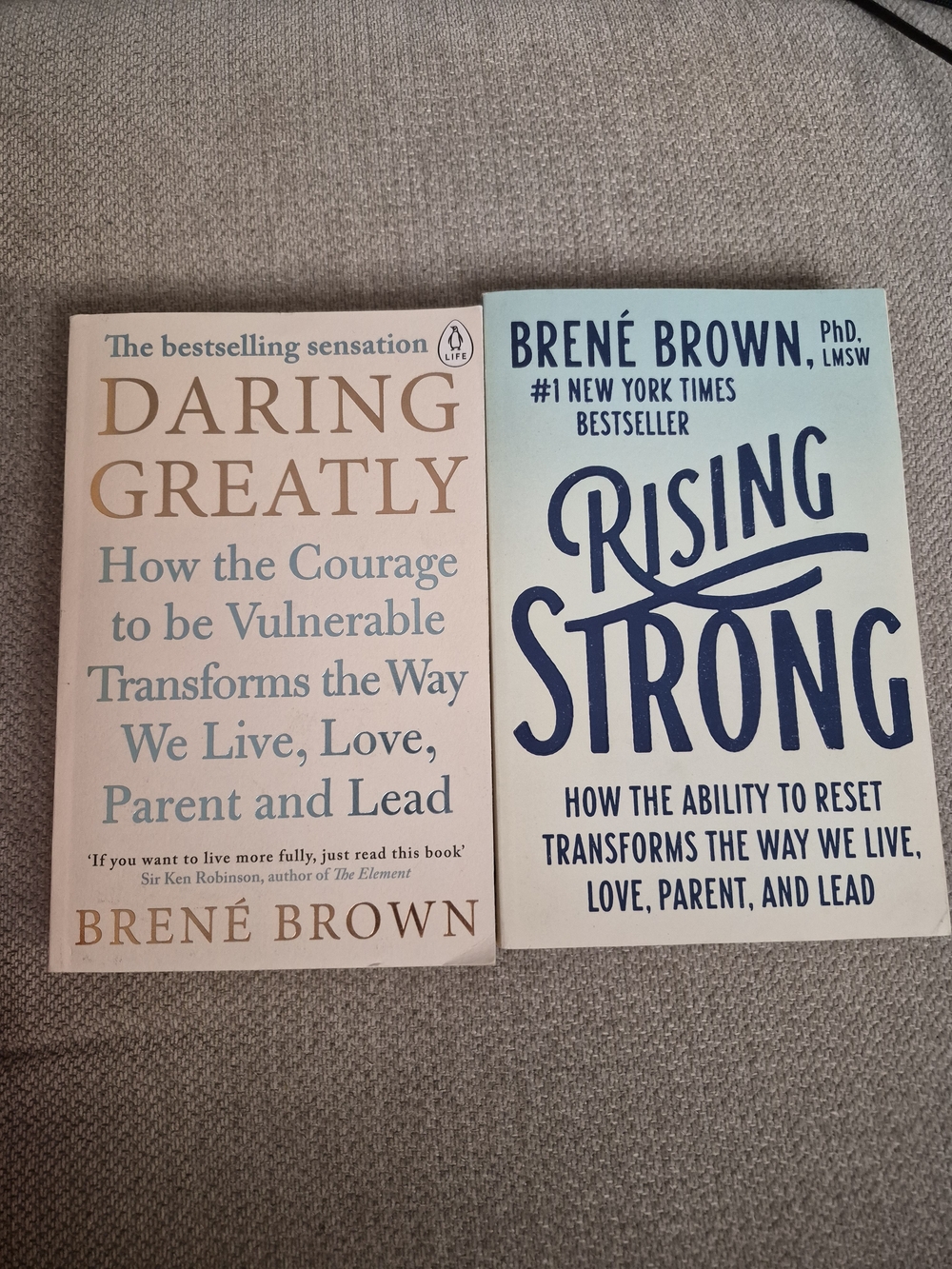 Brené Brown Set: Daring Greatly & Rising Strong - Cream & Light Blue Covers